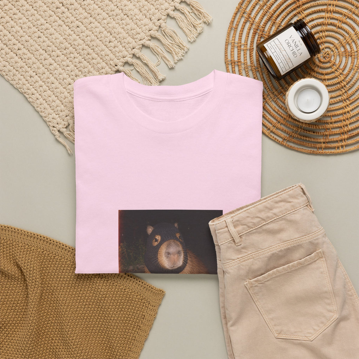 Capybara Balaclava T-Shirt — Vintage Surreal Portrait Graphic Tee