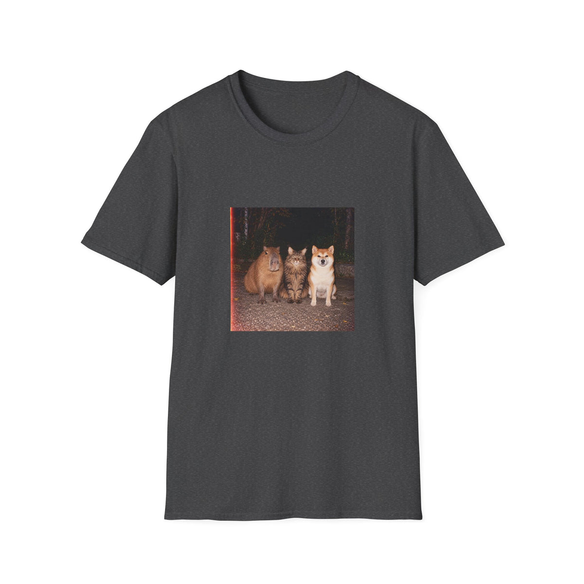 Capybara Shiba Inu Maine Coon T-Shirt — Retro Trio Graphic Tee
