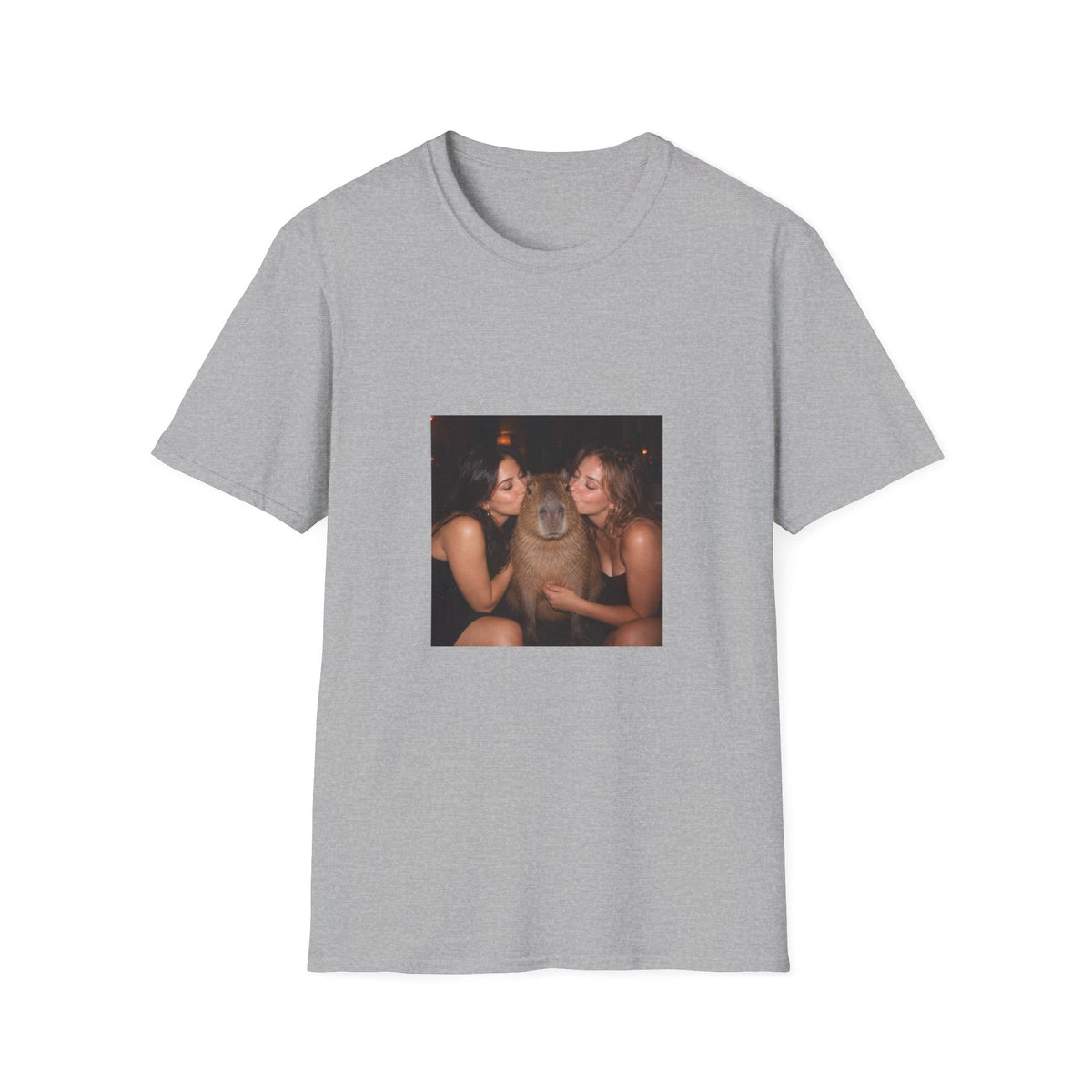 Capybara Getting Kissed T-Shirt — Vintage Party Snapshot Unisex T-Shirt
