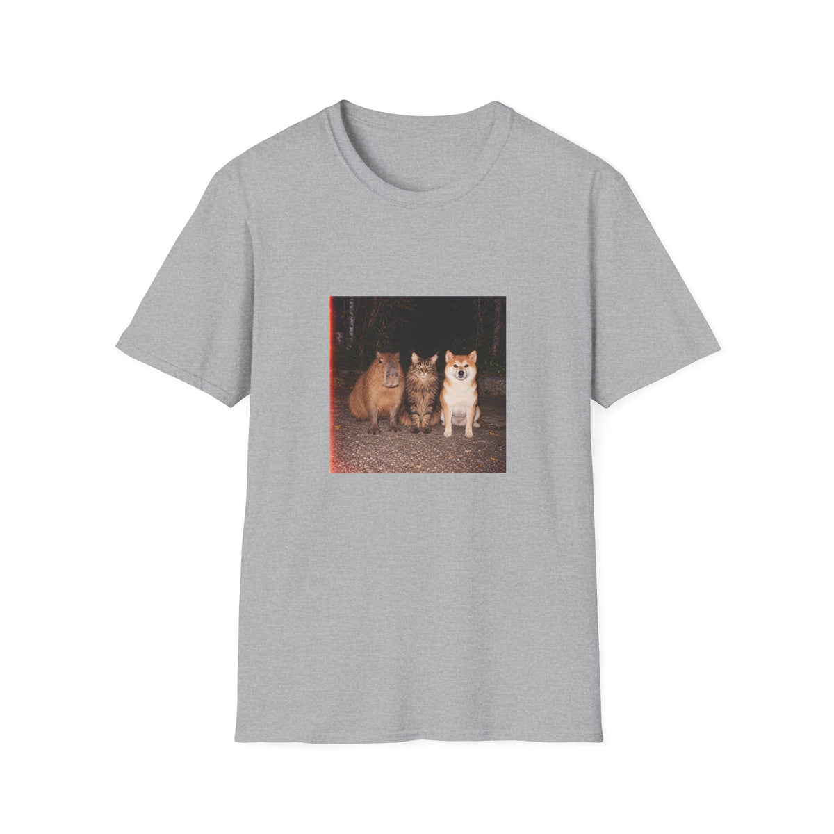 Capybara Shiba Inu Maine Coon T-Shirt — Retro Trio Graphic Tee