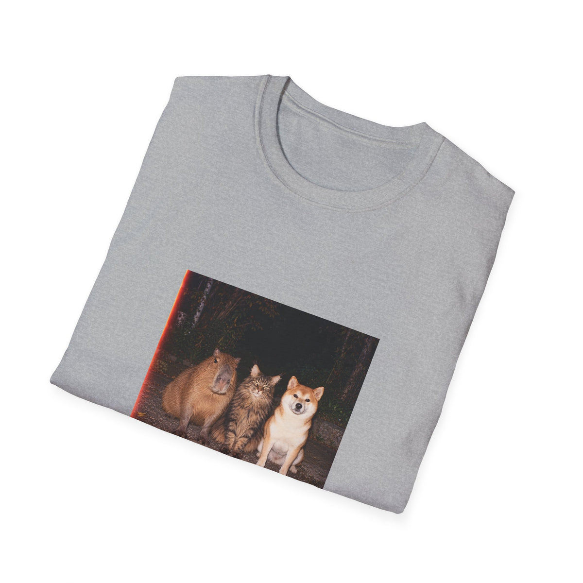 Capybara Shiba Inu Maine Coon T-Shirt — Retro Trio Graphic Tee