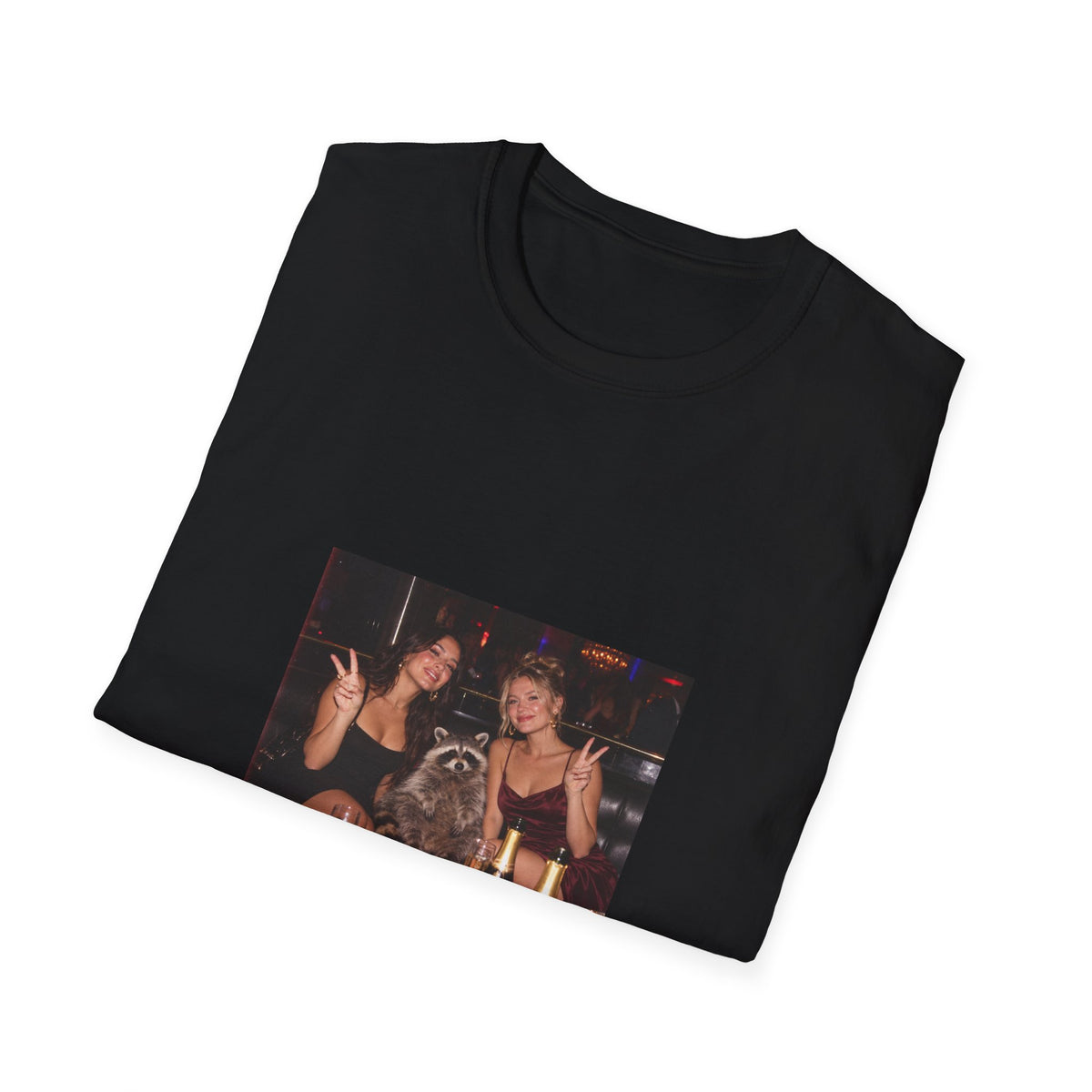 Raccoon At The Club T-Shirt - Funny Raccoon Unisex Shirt
