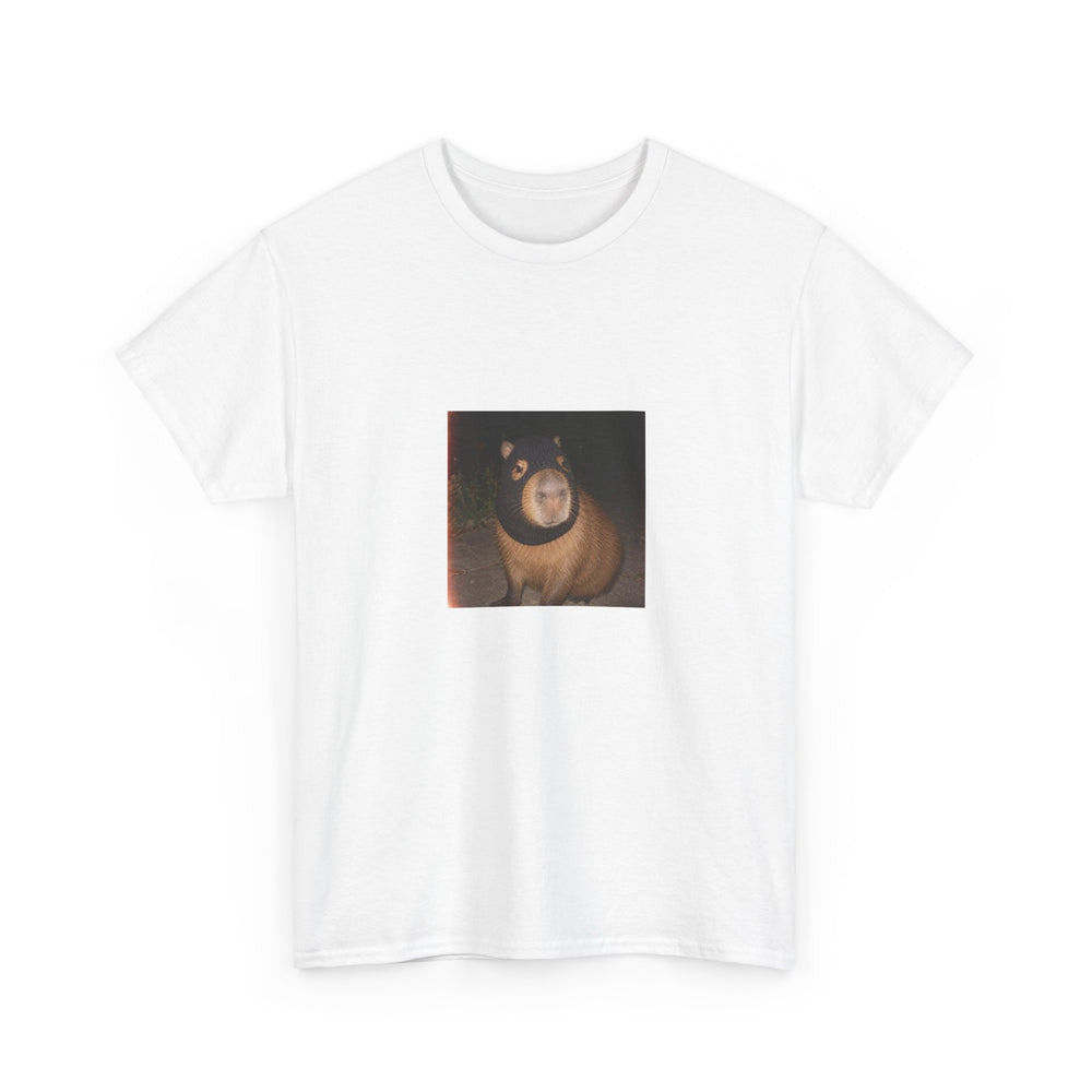 Capybara Balaclava T-Shirt — Vintage Surreal Portrait Graphic Tee