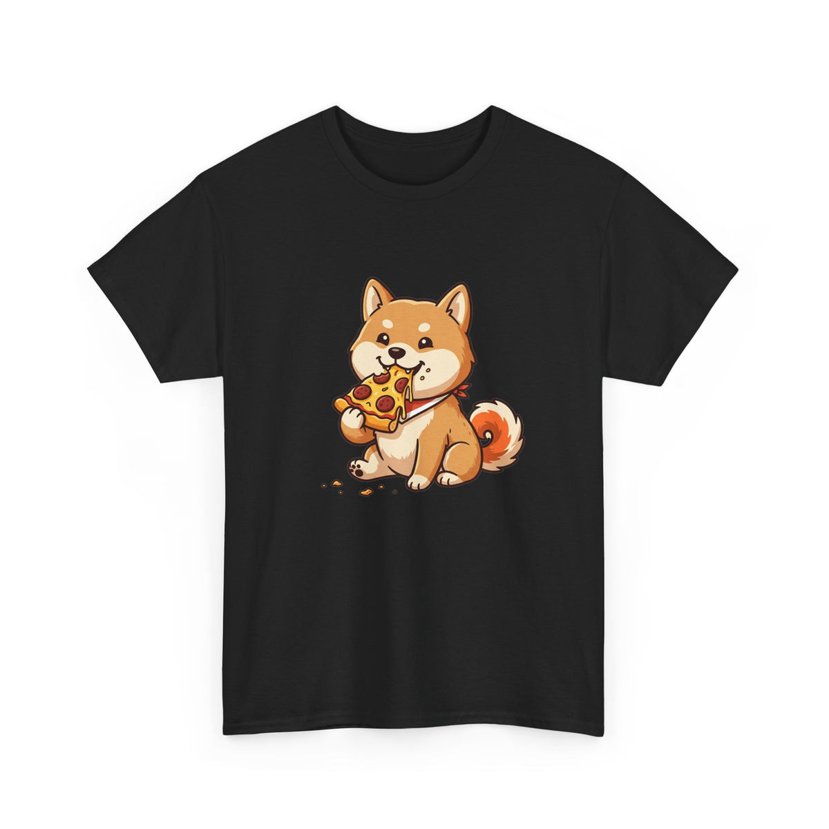 Shiba Inu Eating Pizza Unisex T‑Shirt