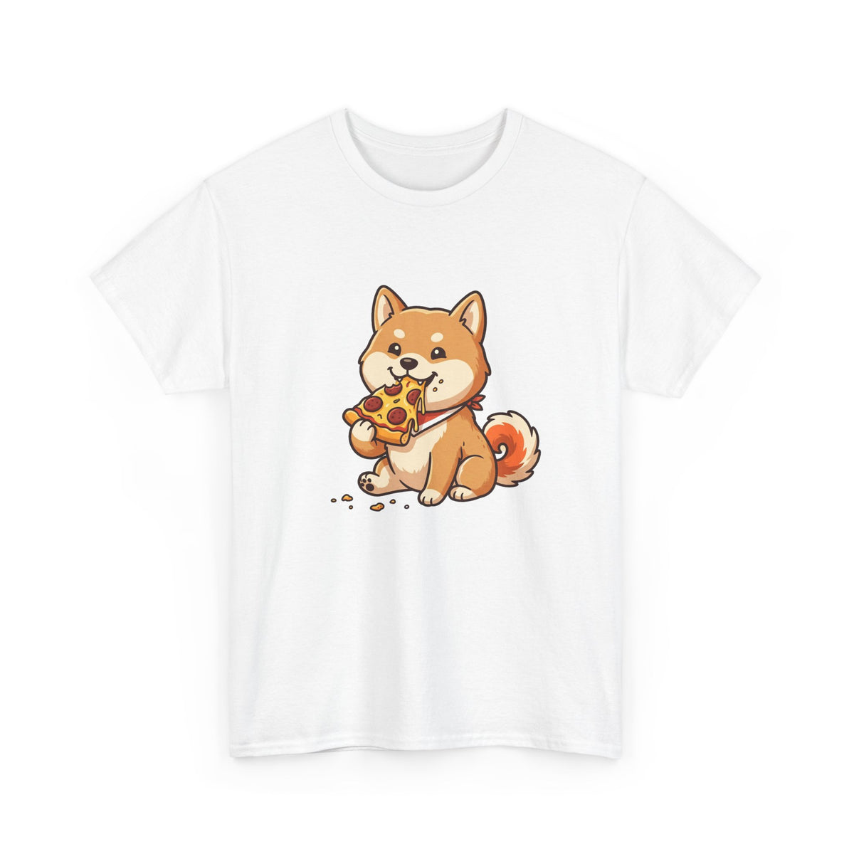 Shiba Inu Eating Pizza Unisex T‑Shirt