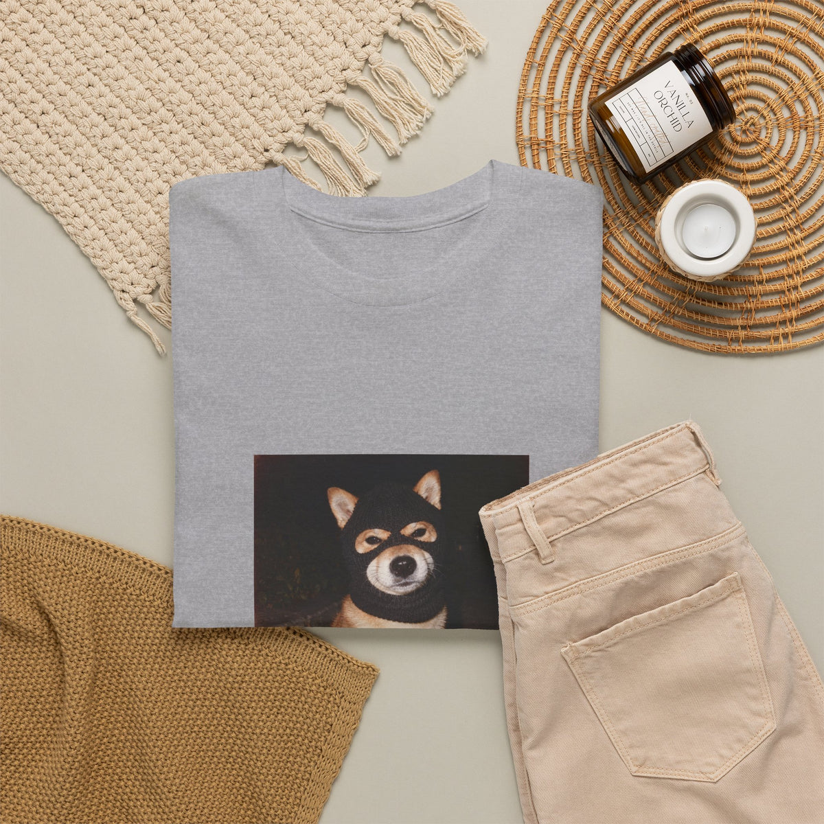 Shiba Inu Portrait T-Shirt — Cute Nighttime Dog Photo Tee