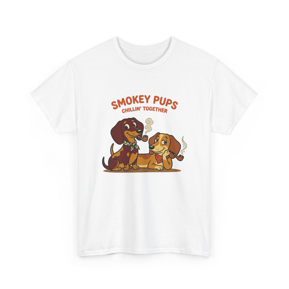 Smokey Pups T‑Shirt — 'Smokey Pups Chillin' Together' Cute Dachshund Tee
