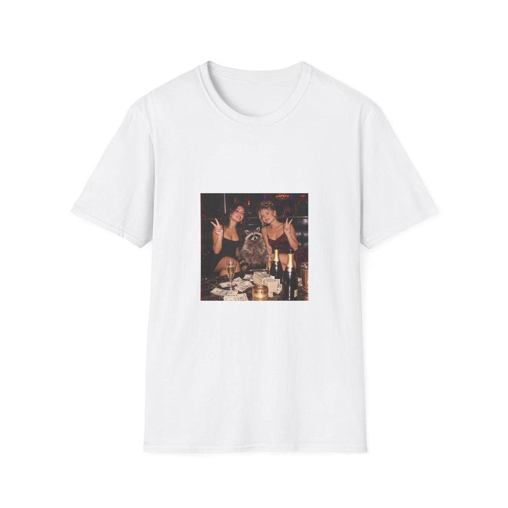 Raccoon At The Club T-Shirt - Funny Raccoon Unisex Shirt