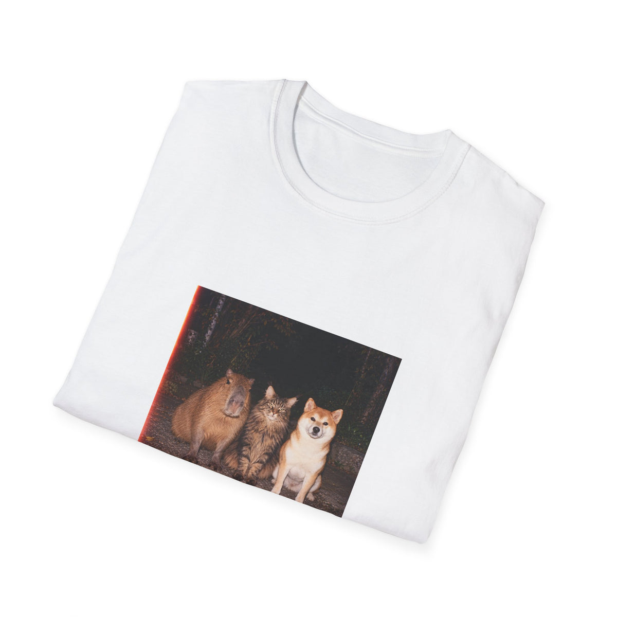 Capybara Shiba Inu Maine Coon T-Shirt — Retro Trio Graphic Tee