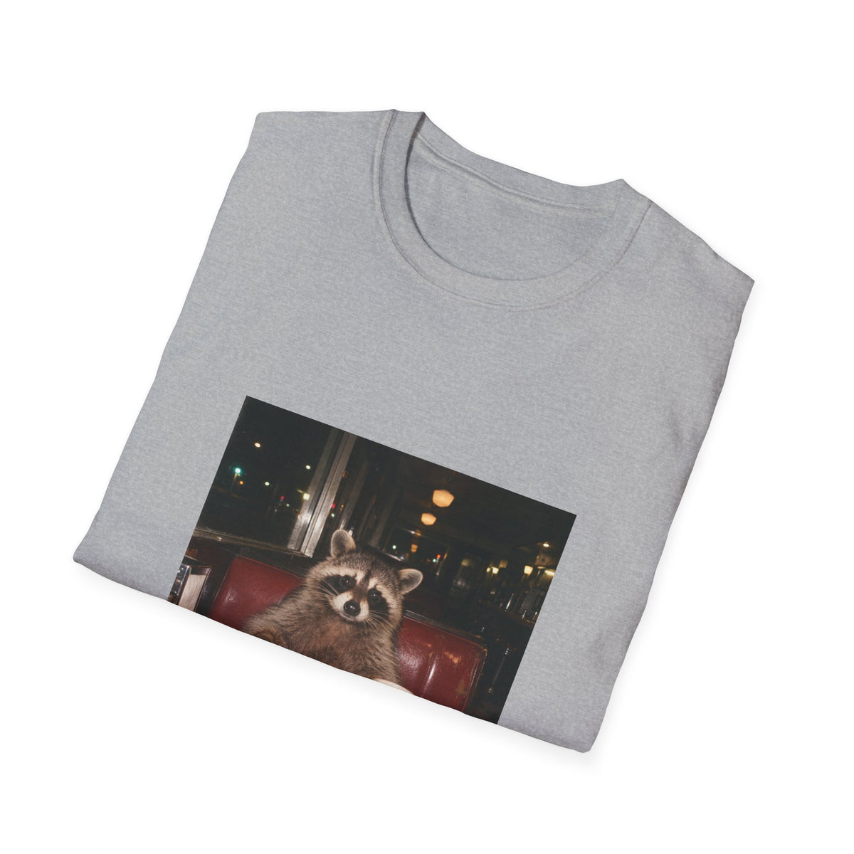 Raccoon Diner T-Shirt – Cute Raccoon Eating Fries Graphic Tee