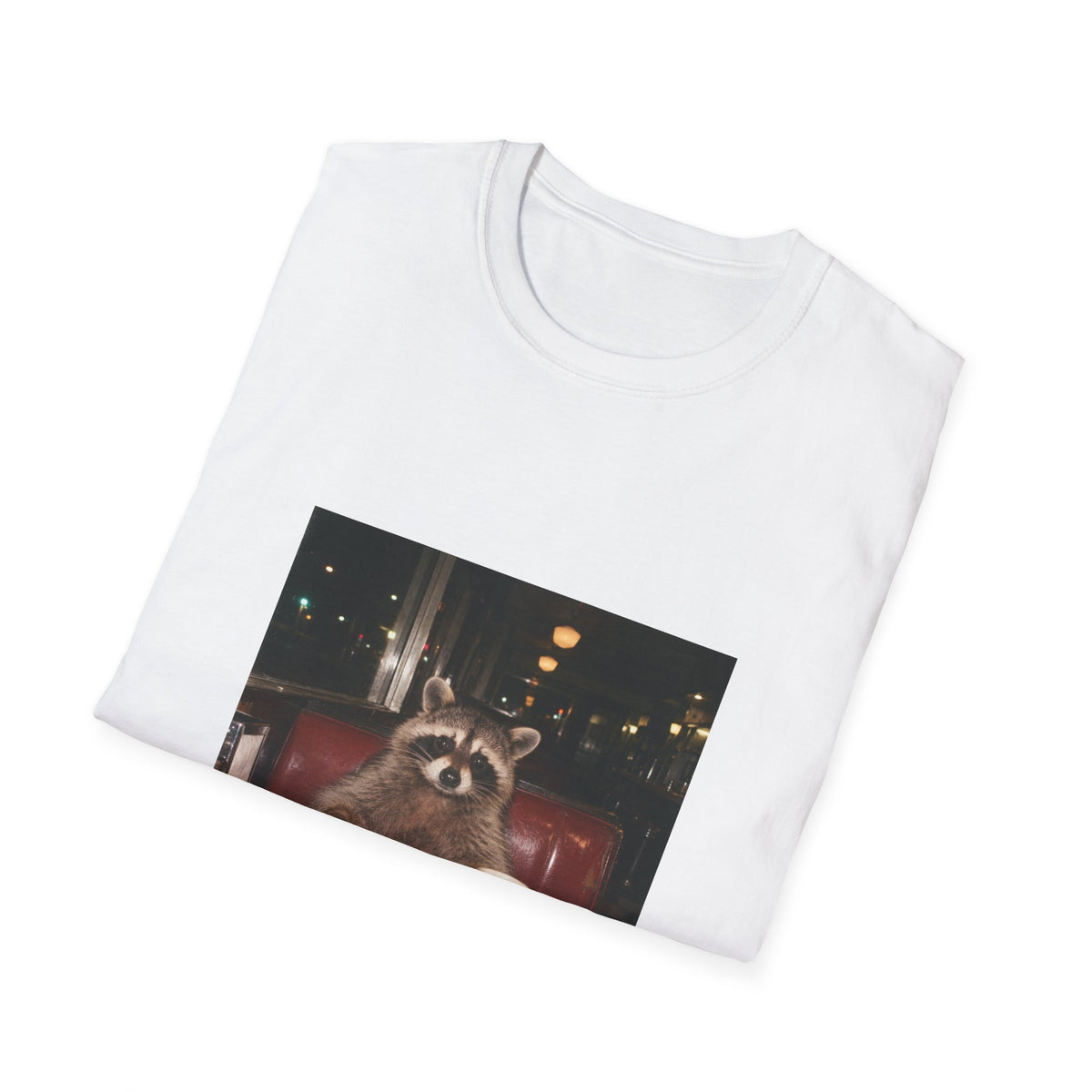 Raccoon Diner T-Shirt – Cute Raccoon Eating Fries Graphic Tee