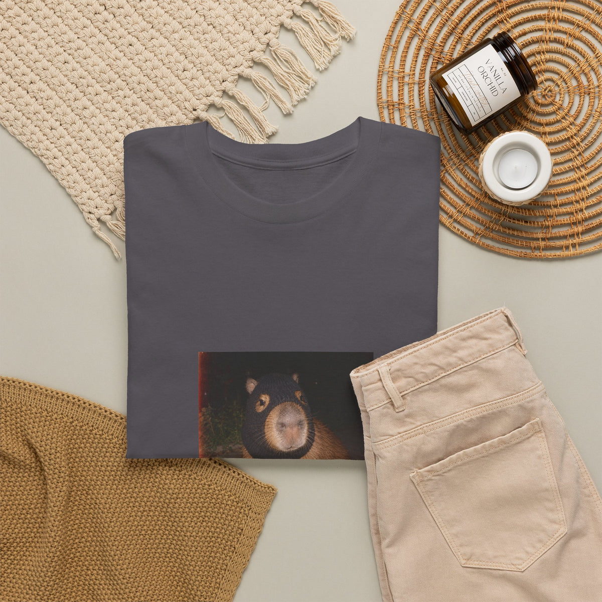 Capybara Balaclava T-Shirt — Vintage Surreal Portrait Graphic Tee