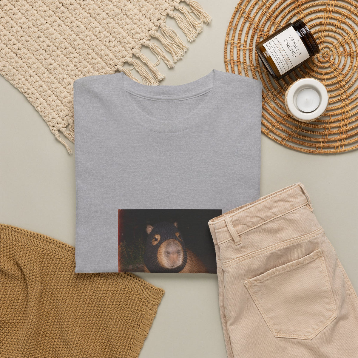 Capybara Balaclava T-Shirt — Vintage Surreal Portrait Graphic Tee