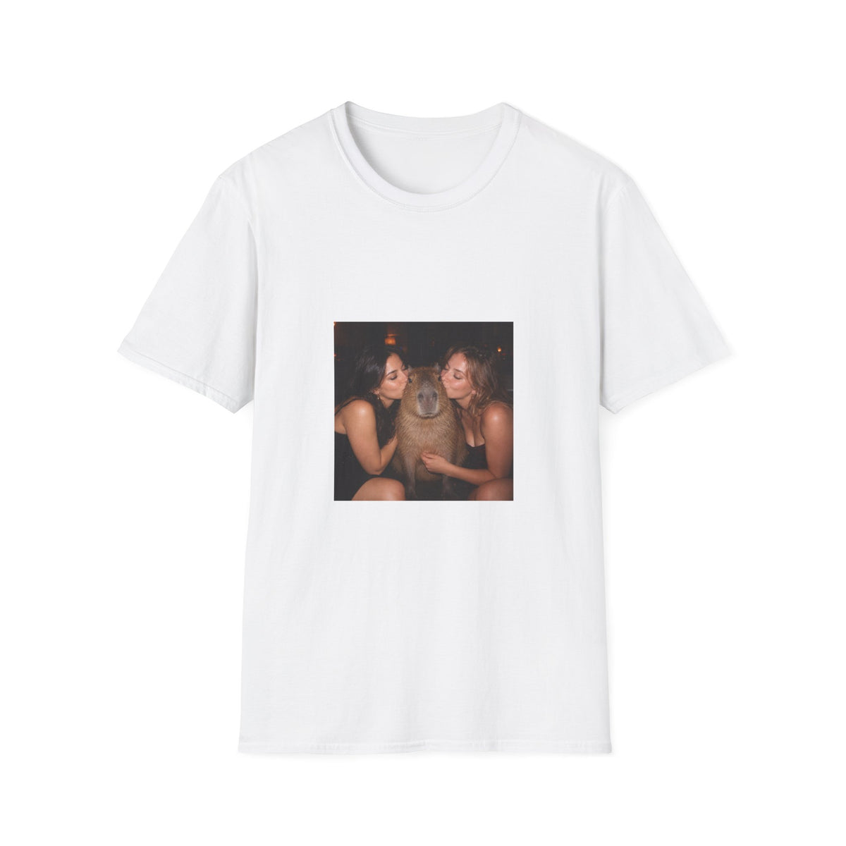 Capybara Getting Kissed T-Shirt — Vintage Party Snapshot Unisex T-Shirt