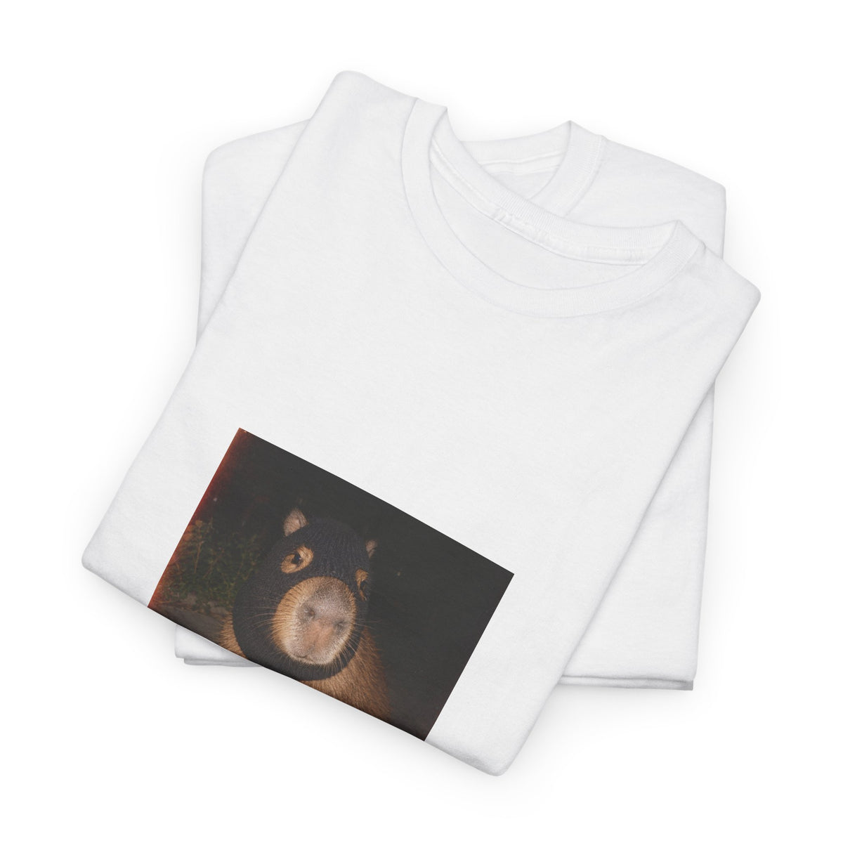Capybara Balaclava T-Shirt — Vintage Surreal Portrait Graphic Tee